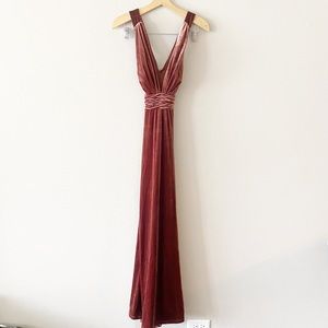 REVELRY Dylan velvet bridesmaid dress